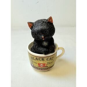 Hamilton Kayomi Harai Coffee Cats Dark Roast Black Cat Figurine 4"